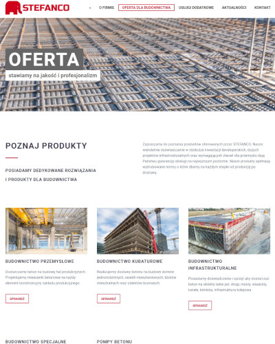 Strona internetowa producenta betonu